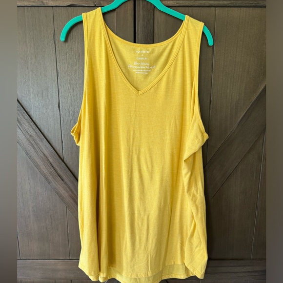 TORRID✨Golden Yellow V Neck Tank - Picture 1 of 4